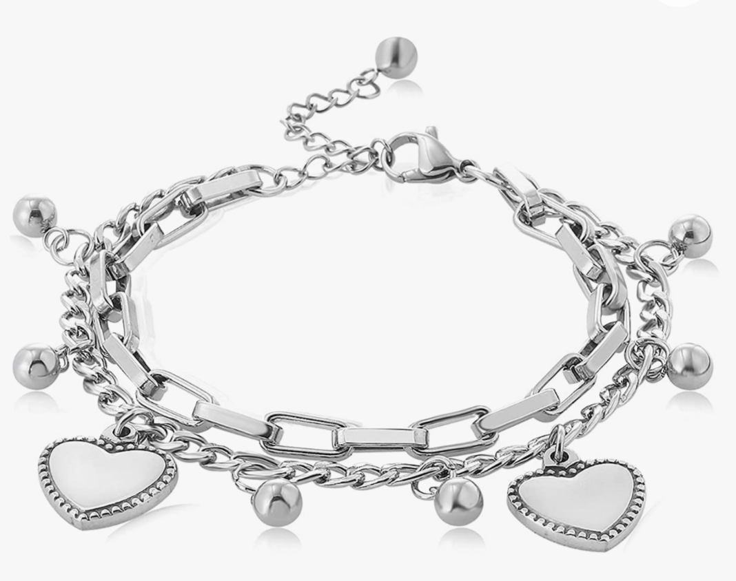 Love Heart Initial Charm Bracelet