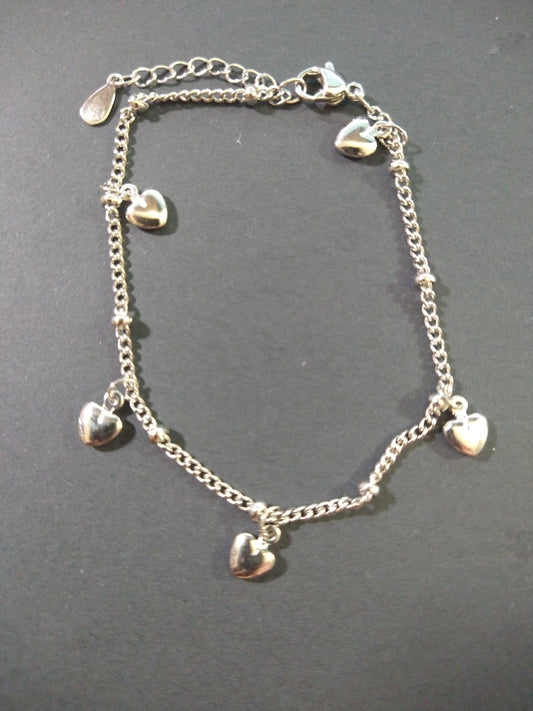 Heart 925 sterling silver Bracelets for children and teens