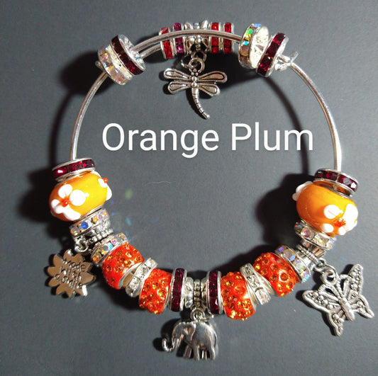 Charm Bracelet - Orange Plum