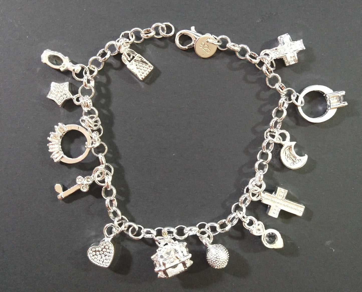 S925 Charm Bracelet White